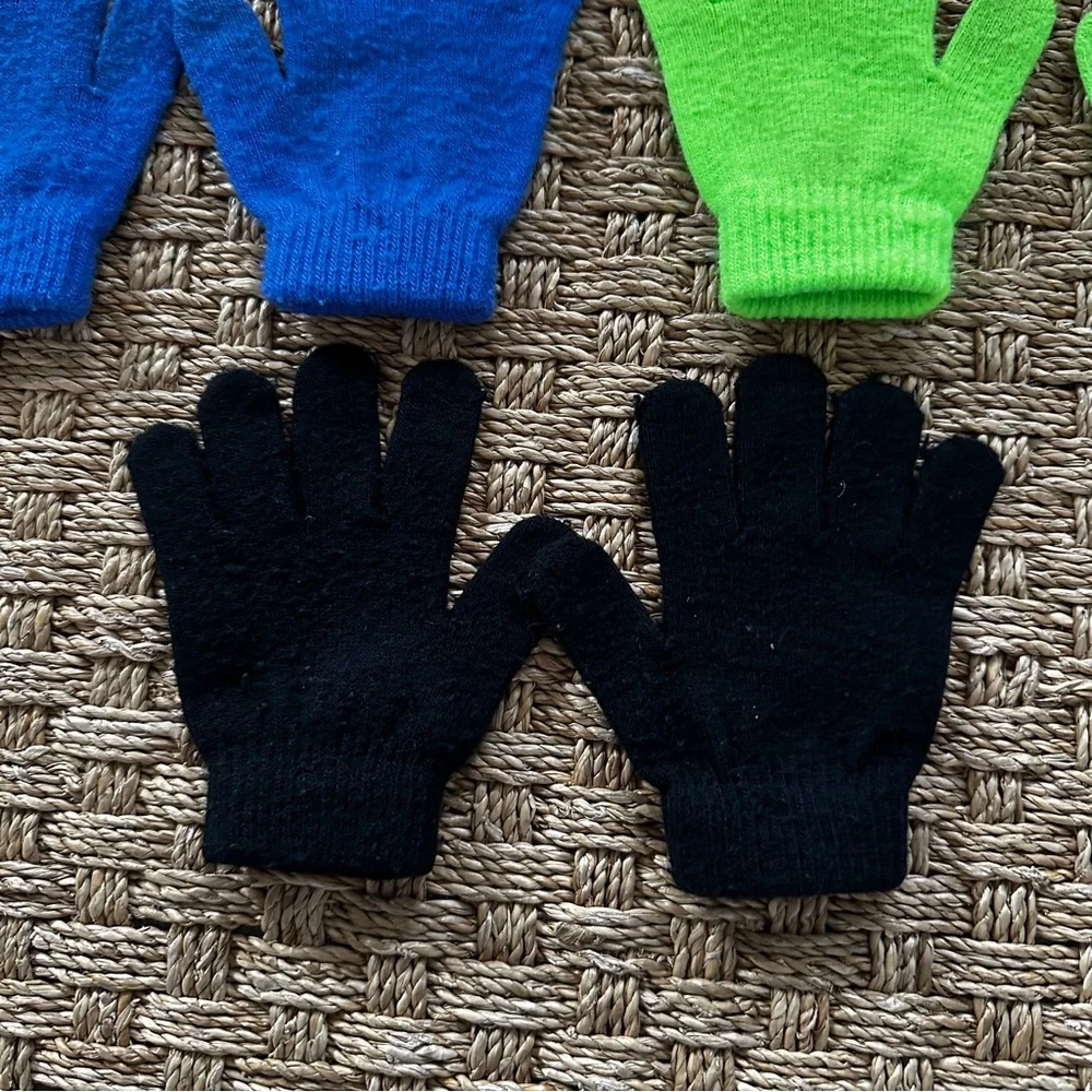 Kids Colorful Knit Gloves Set